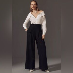 Anthropologie Maeve Corseted Shirting Twofer Jumpsuit